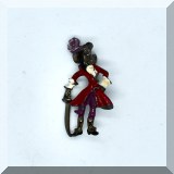 J093. Vintage painted enamel Captain Hook pin. - $28 